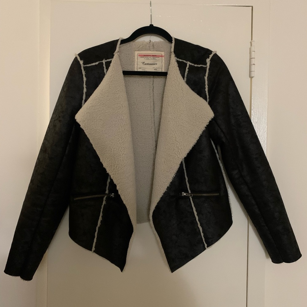 Anthropologie Cartonnier Black Faux Suede Jacket - Size 6